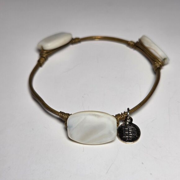 4 Bourbon & Bowties Wire Bangle Bracelets Tigers Eye Aurora Borealis Marbled - Picture 3 of 11